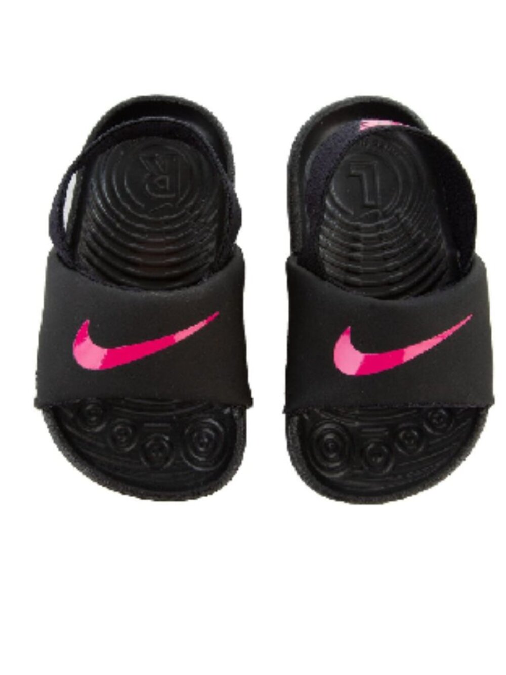 Nike Kawa Infant/Toddler Slide, Black/Vivid Pink/Black